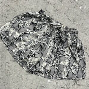 She + Sky Black and Gray Snake Print Shorts